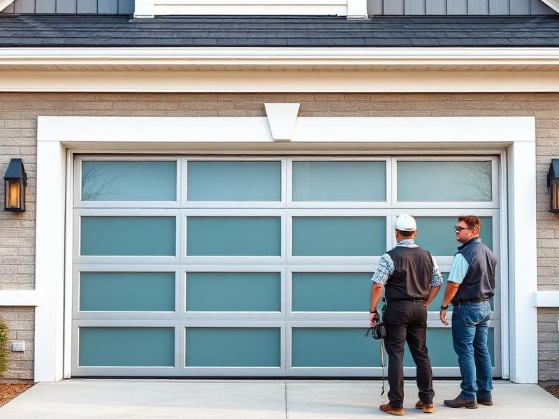 Garage Door Installation - professional garage door service technician at work